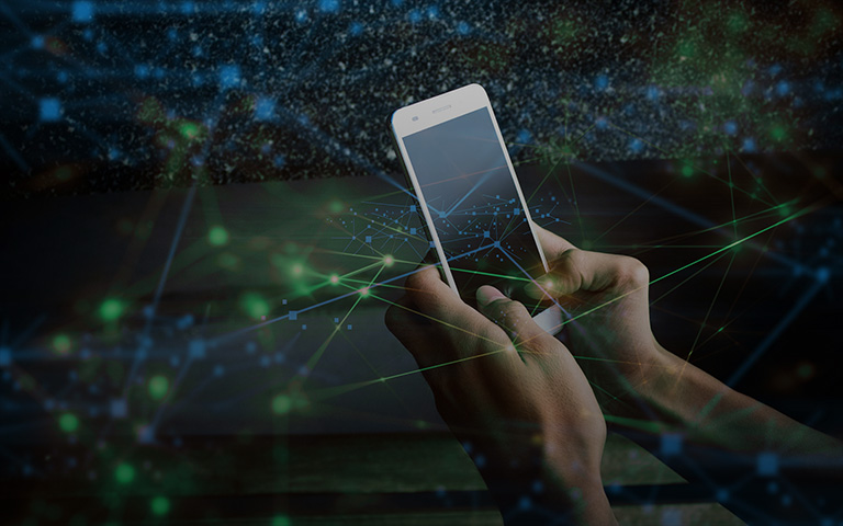 The smartphone in the hands
