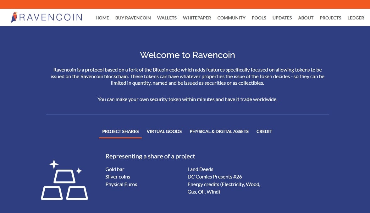 Ravencoin's website
