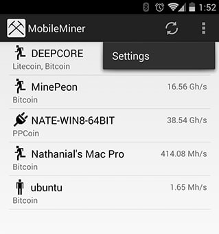 MultiMiner Android app