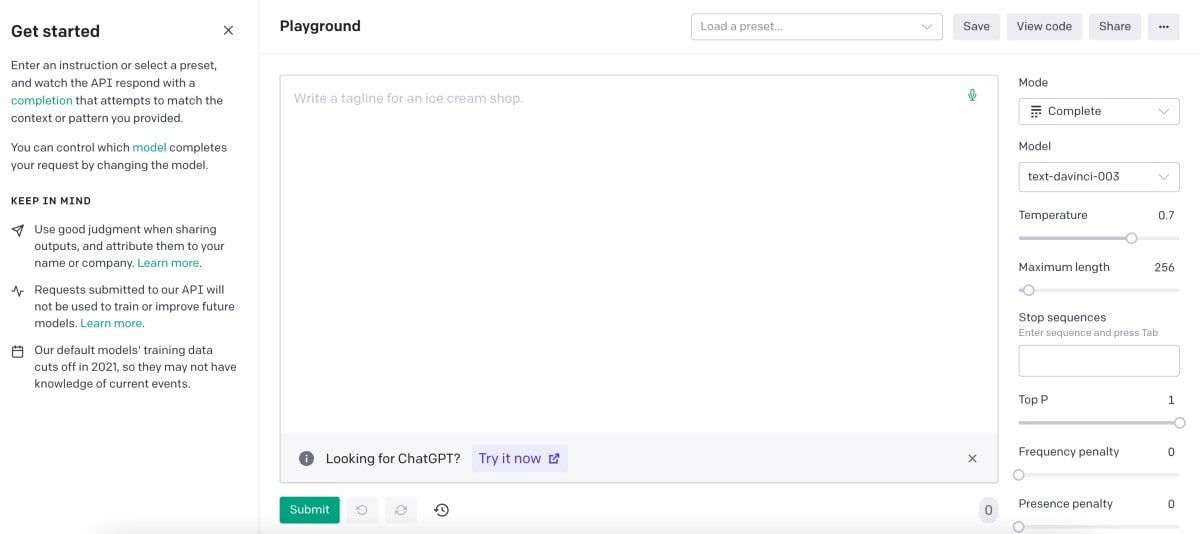 OpenAI Playground