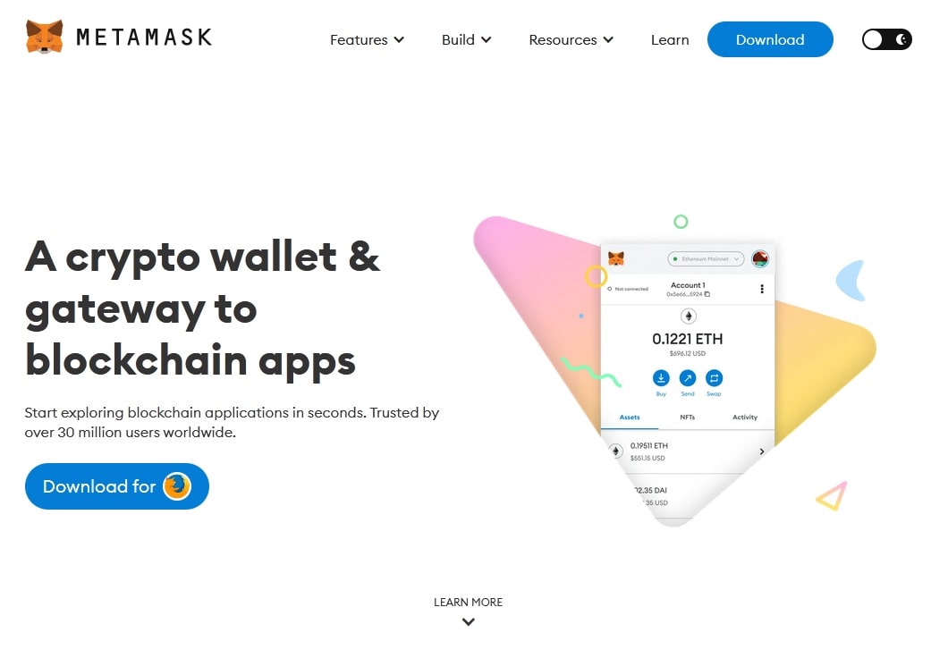 MetaMask's website