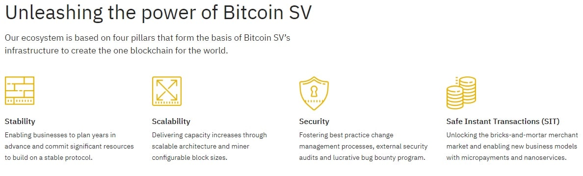 Bitcoin SV advantages.