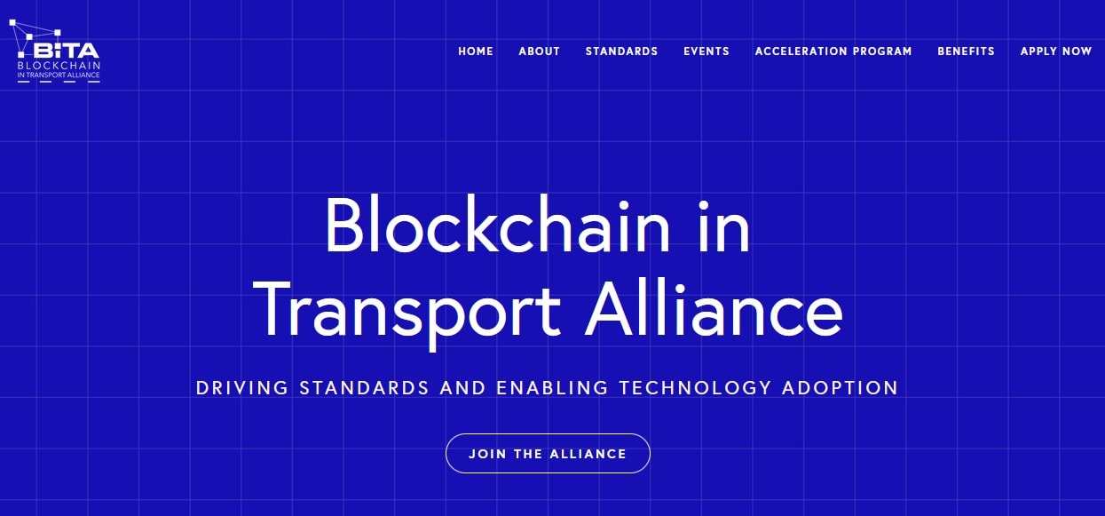 Blockchain in Transport Alliance website