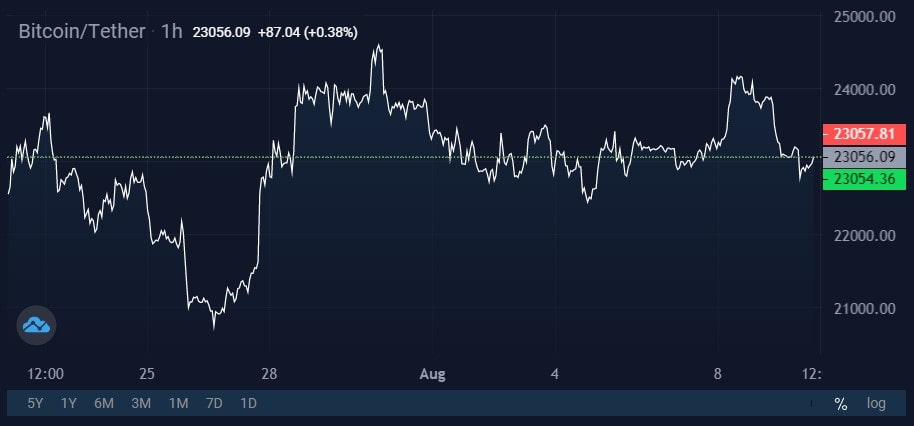 Bitcoin/USDT continues to climb above $24K at the start of the week. / Source: StormGain