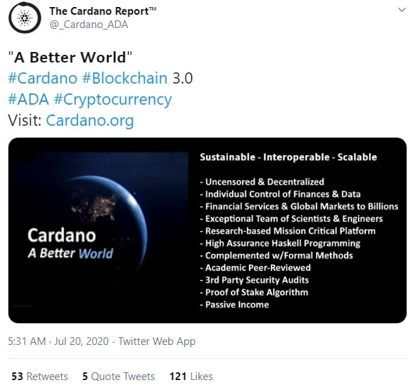  Cardano blok zinciri 3.0 ile daha iyi bir dünya.