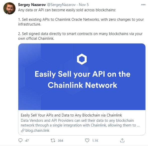 Sergey Nazarov, Chainlink'in uygulanabilirliği hakkında.