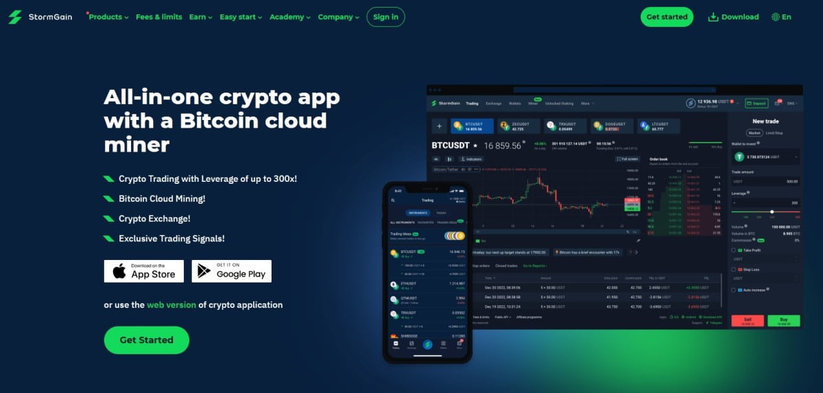 StormGain crypto platform