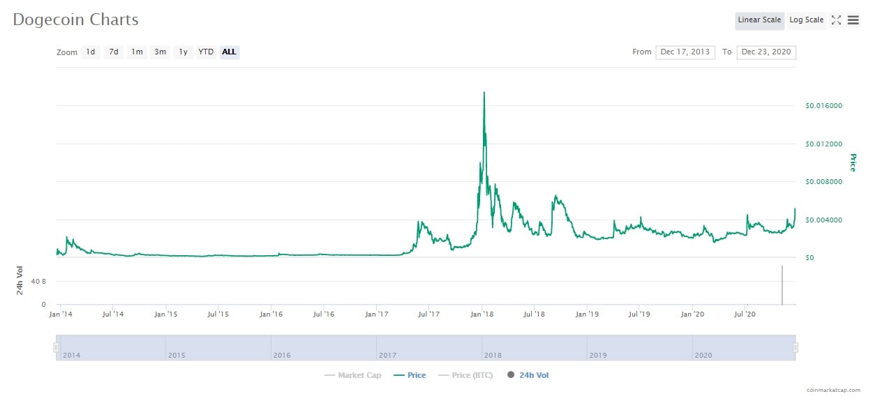 Dogecoin price 1 year chart