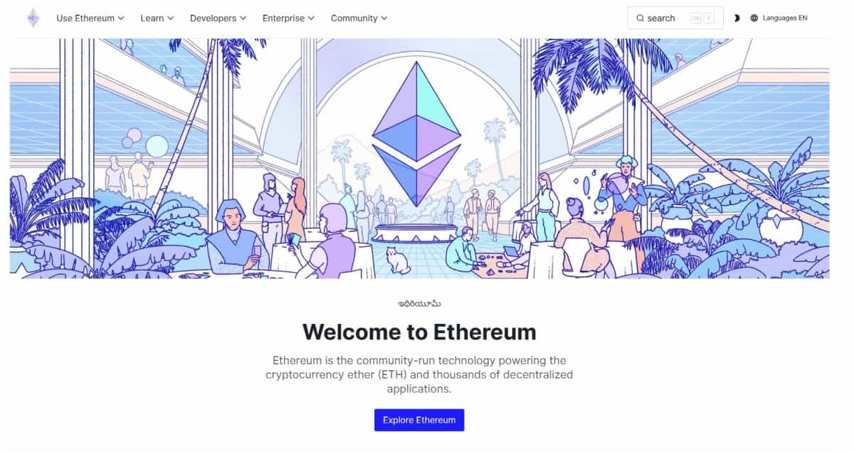 Ethereum's website