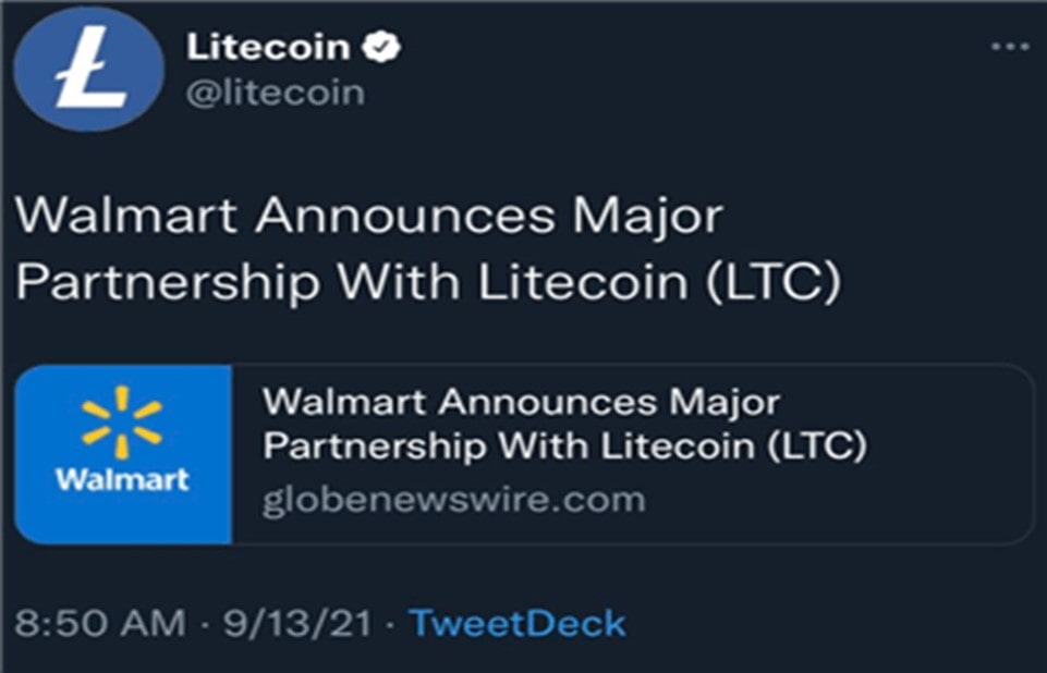 Litecoin's partnership with Walmart