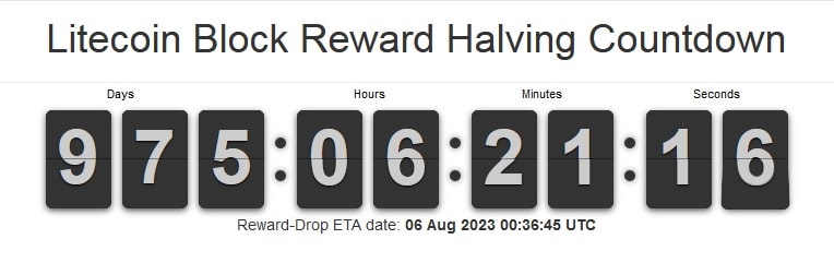 Litecoin block halving countdown