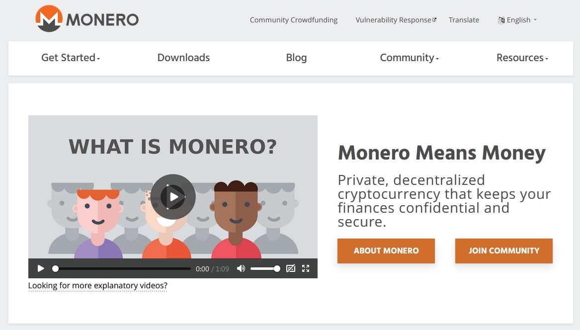 Monero's website