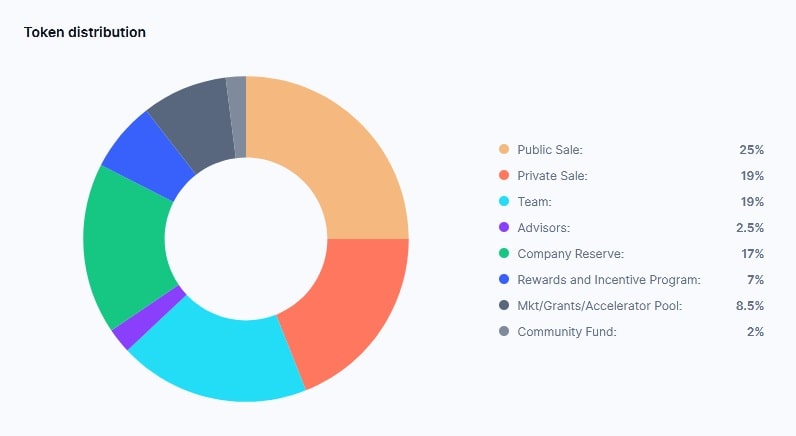 Initial token supply distribution