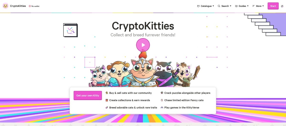 Crypto Kitties' website