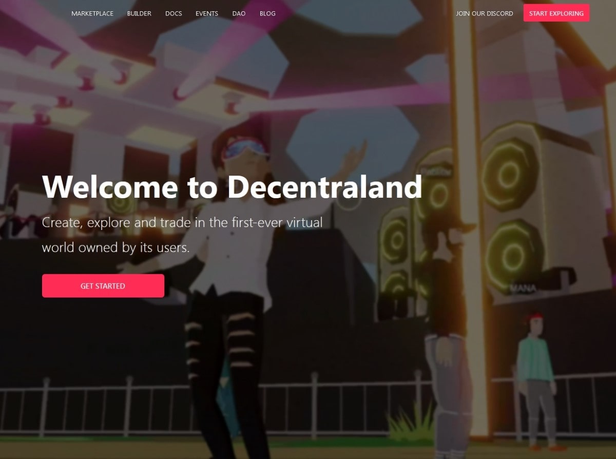 Decentraland's website