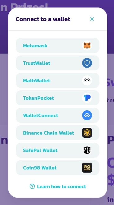 Connecting PancakeSwap to a wallet