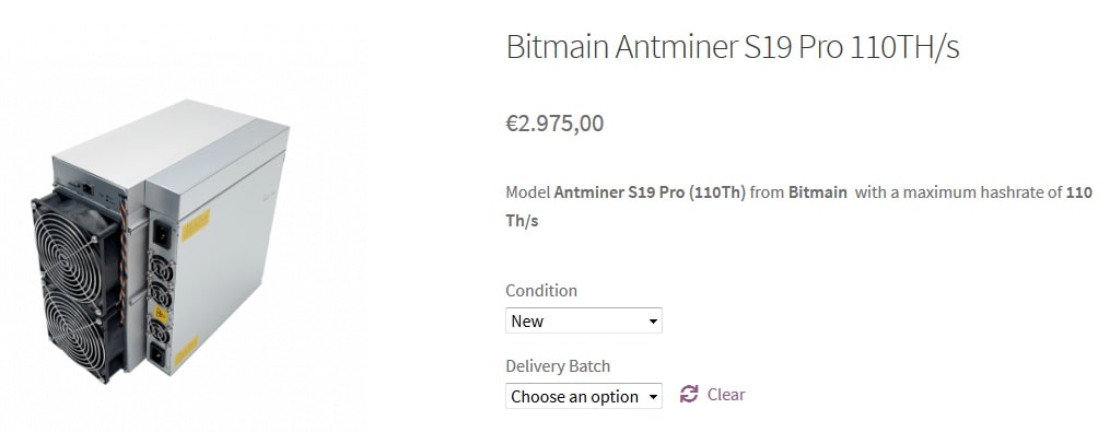 Bitmain Antminer S19 Pro