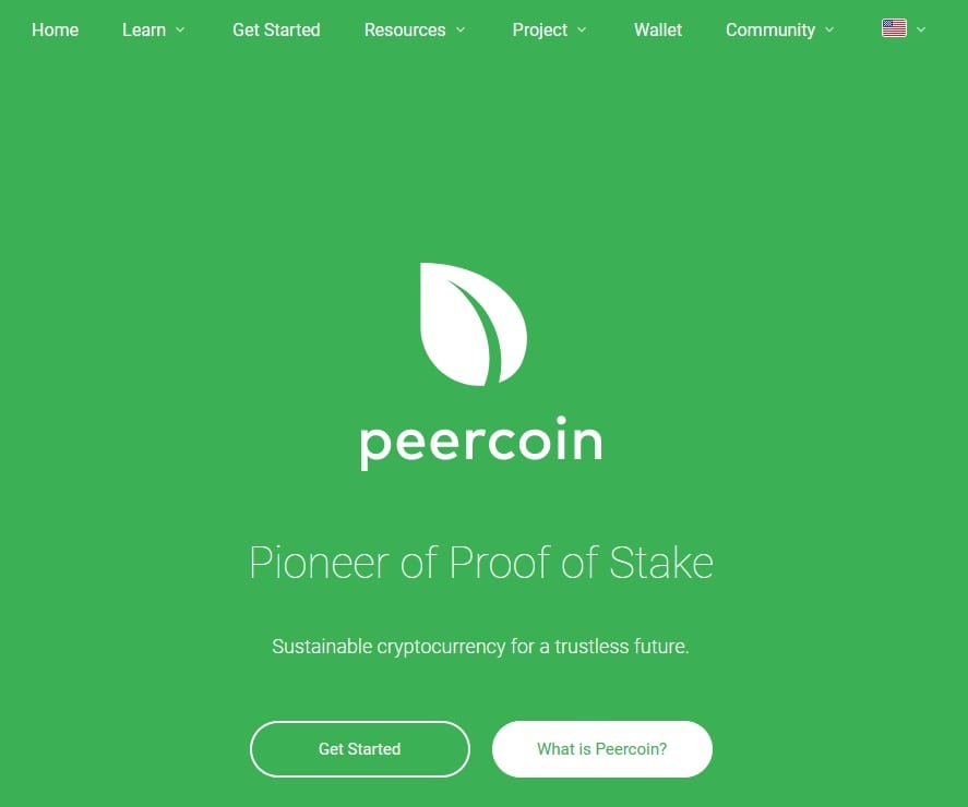 Peercoin's website