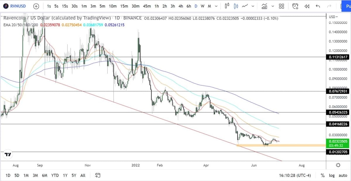 RVN/USD daily logarithmic chart