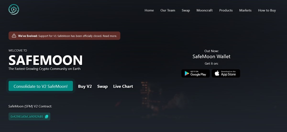 SafeMoon's website