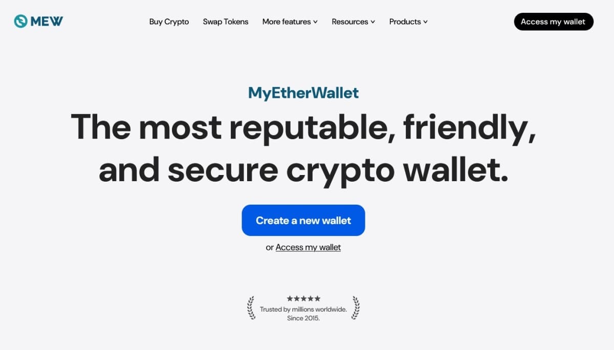 MyEtherWallet's website