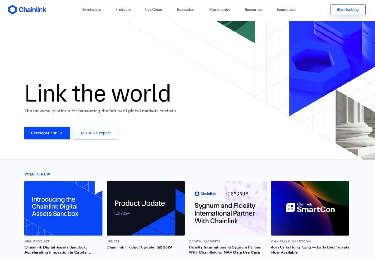 Chainlink's website