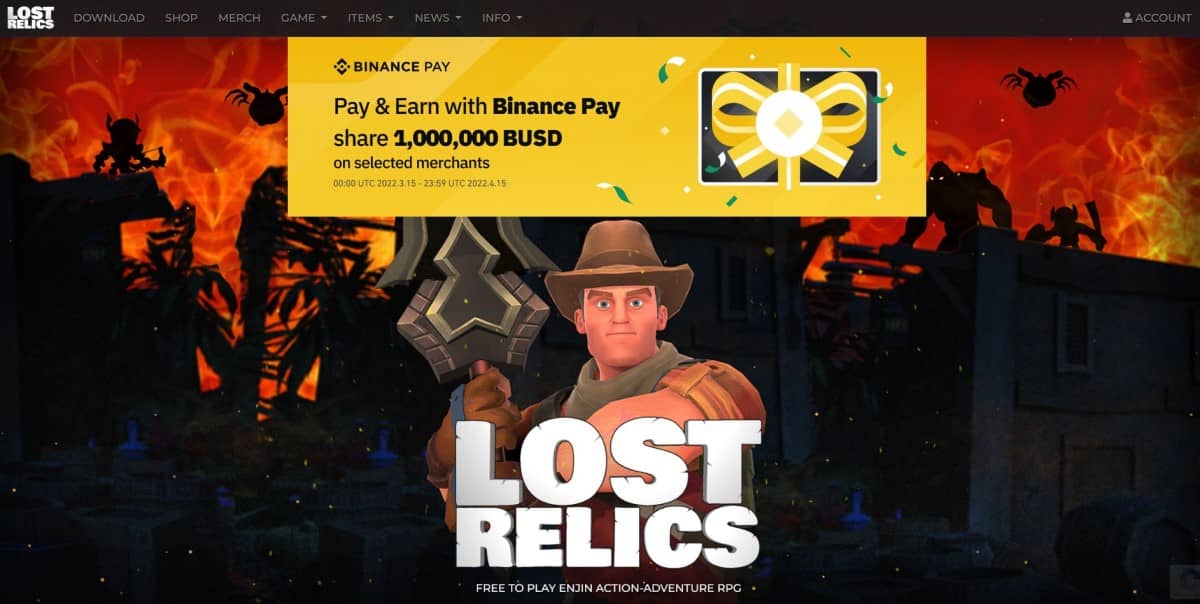 Lost Relics' website.