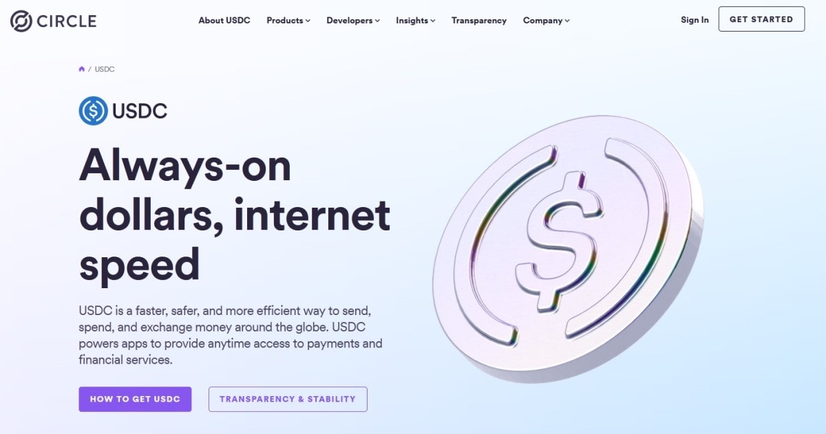 USDC's website