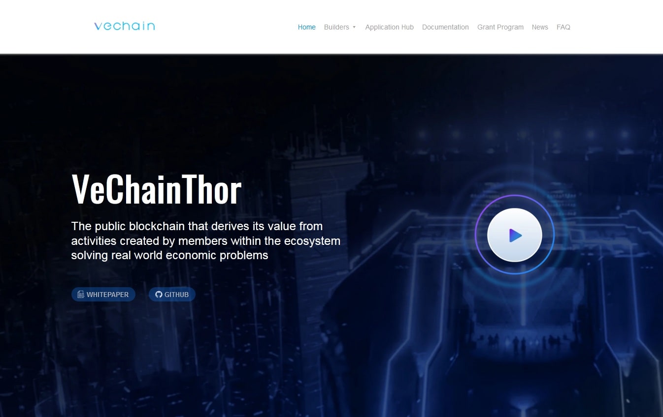 Sitio web de VeChainThor