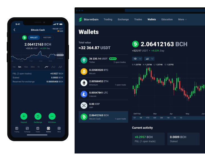 Bitcoin Cash Wallet App For Ios And Android Bch Wallet Desktop Stormgain